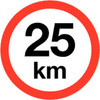 Piktogramm Maximale Geschwindigkeit ''25km'' - Schild Ø200mm
